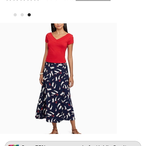 Chaps Sailboat Print Wrap Skirt - Picture 3 of 11